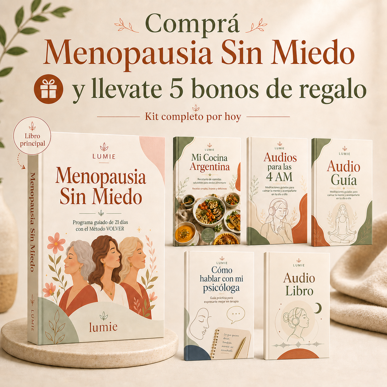 Comprá Menopausia Sin Miedo y llevate 5 bonos de regalo - Kit completo